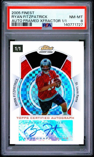 Ryan Fitzpatrick 2005 Finest Framed XFractor AUTO 1/1 PSA 8 Rookie RC 1 OF 1
