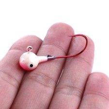 50 pcs 1/4 oz 4cm Lead Jig Heads Fishing Hooks Crappie Lure Bait Tackle 5 Colors