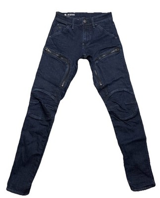 G-Star RAW Air Defence Skinny Jeans Dark Wash Biker Moto Zip W29 L34 Mens