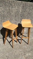 Pair of Zeitraum Morph Oak Bar Stools by Formstelle