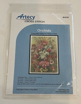 FREE SHIP! Artecy Cross Stitch Orchids Design Pattern