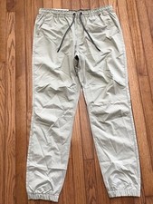 New Hurley Men Pacer Stretch Twill Elastic Cuff Jogger XL Gray Water Repel TB2