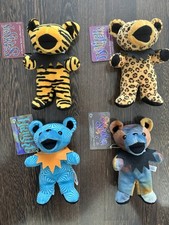 Vintage 1997 Grateful Dead Dancing Bear Beanie Bears Plush Lot of 4