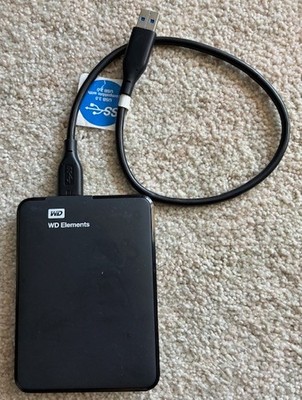 Western Digital WD Elements 1TB USB 3.0 Portable External Hard Drive Black CABLE