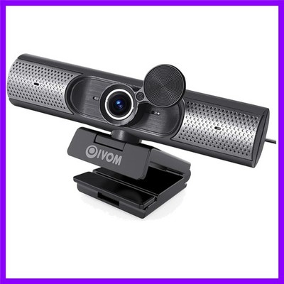 Webcam With Microphone and Speaker, 1080P Web Camera for Desktop Computer...