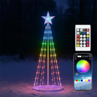 XMAS HAUS 3D RGB LED Weihnachtsbaum 1,5m Smart Lights Fernbedienung App USB