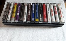 Preowned 15 pc. lot Country Music cassette tapes Case 70's-1990's play/w inserts