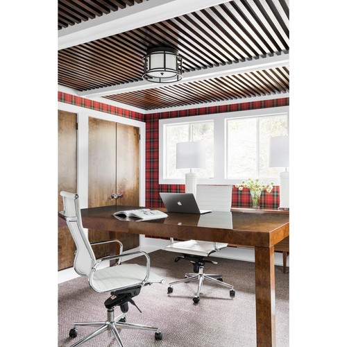 Crystorama 9590-MK Hulton 2 Light 15 inch Matte Black Flush Ceiling Light - Picture 5 of 8