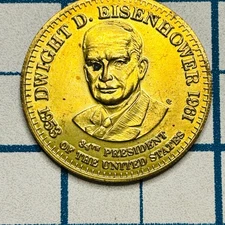 Token Coin President Dwight Eisenhower 1992 Vintage Collectible Shell Gas