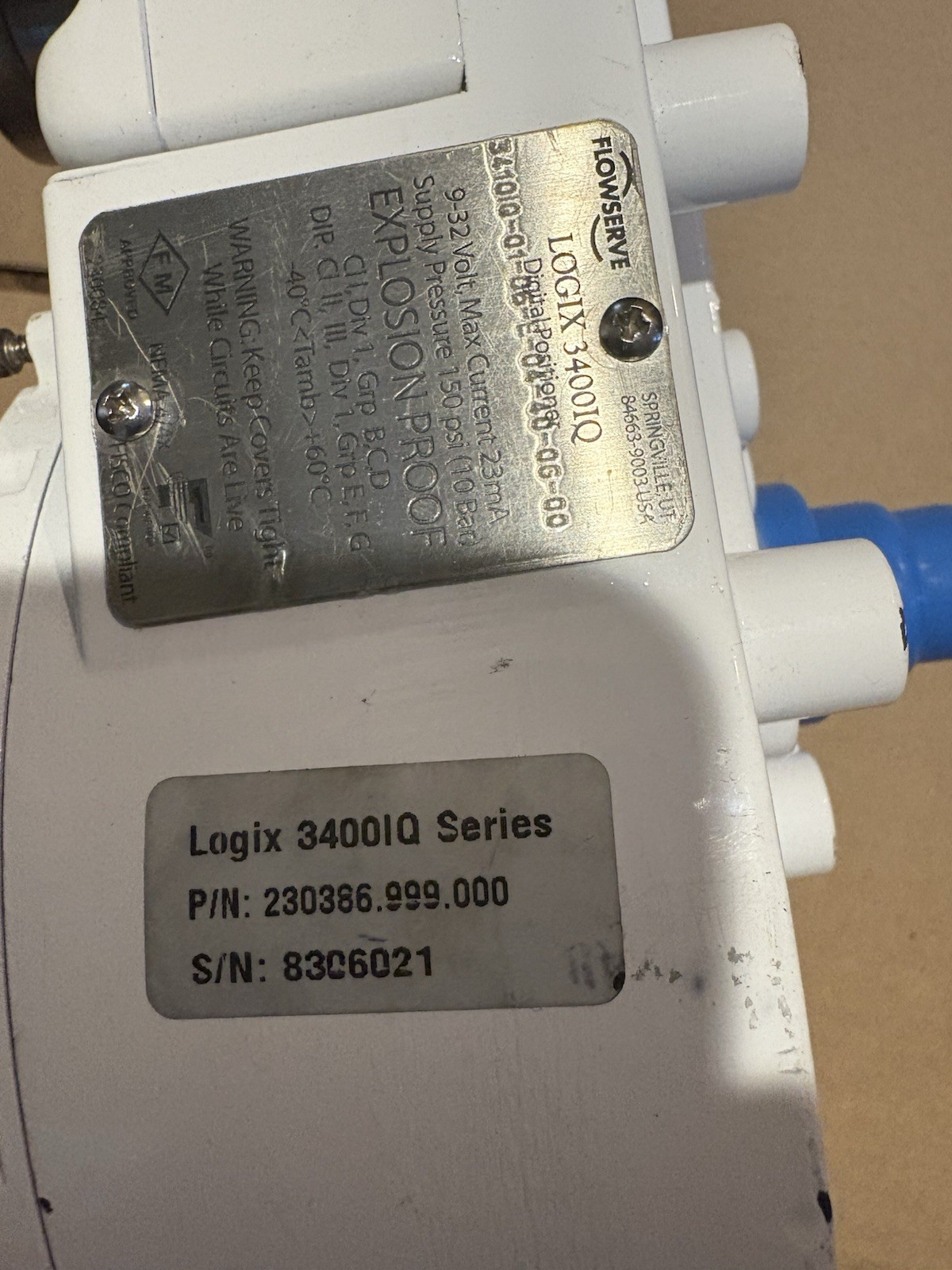 LOGIX Flowserve 3400IQ Digital Positioner Fieldbus 3420MD-01-D6-E-04-40-06-00