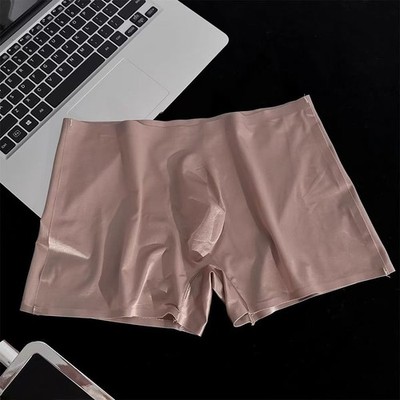Herren Ice Silk Boxershorts Seamless Ultra Thin mit Bulge Pouch Support