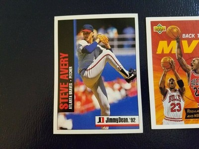 Steve Avery Atlanta Braves 1992 Jimmy Dean White Border Oversize Oddball
