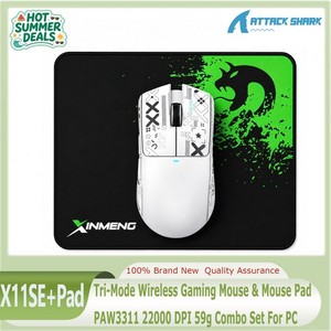 ATTACK SHARK X11SE Souris de jeu sans fil Tri-Mode & Ensemble de combos pour la souris PC