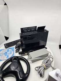 Nintendo Wii Black Console RVL-101 Bundle With Mario Kart Tested Works Free 📦 