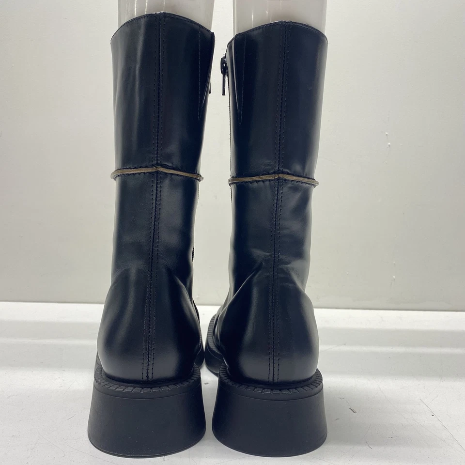 Miista 女式 Marion 黑色皮革中筒靴 6.5 码 — 第 4/4 张图片