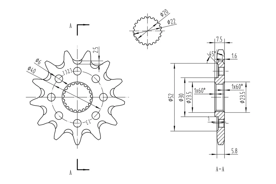 For Honda CRF250R 2004-2017 BikeMaster 965556 520 Series Sprocket Foto 2 de 2