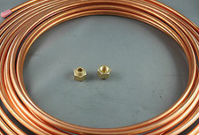 1/4" X 4 M SOFT COPPER PIPE COIL & 2 1/4" FLARE NUTS WATER AIR CONDITIONER