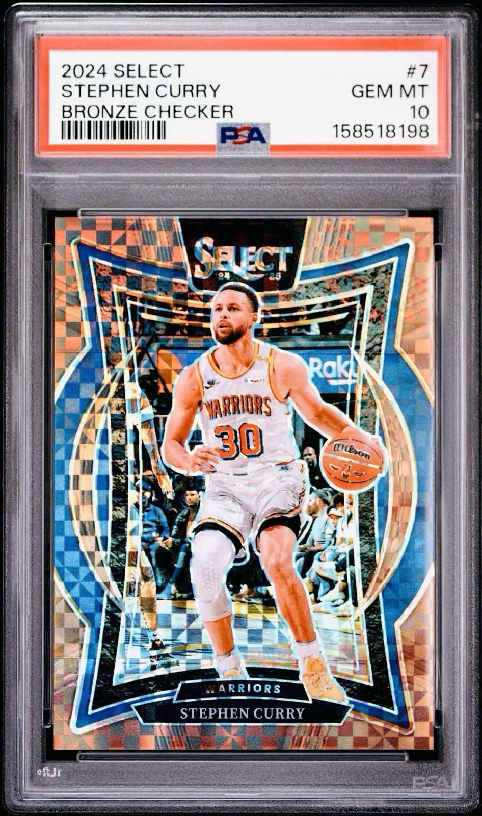 2024 Panini Select Stephen Curry #7 Concourse Bronze Checker /49 PSA 10 Warriors