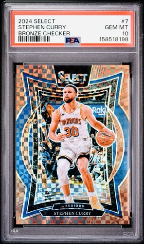 2024 Panini Select Stephen Curry #7 Concourse Bronze Checker /49 PSA 10 Warriors