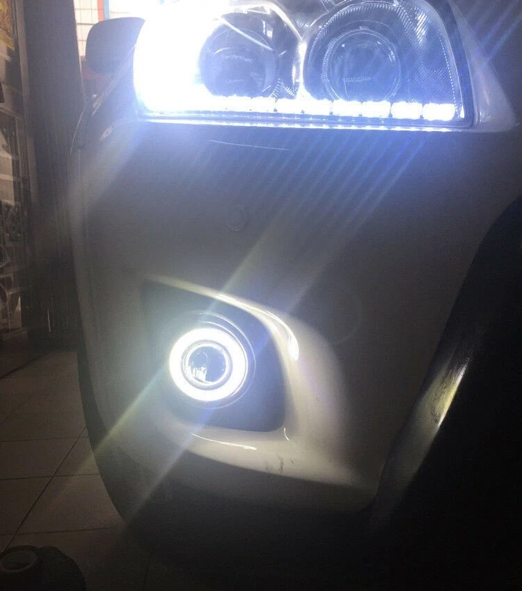 LED Projector Angel Eye Halo Ring Bumper Lamps Fog Lights For 09-12 Toyota RAV4 - Image 4 of 4