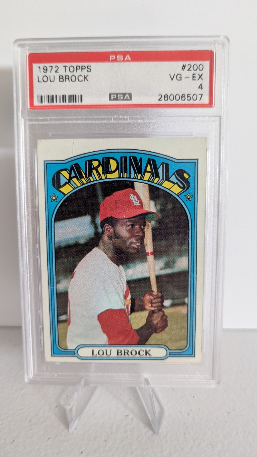 1972 TOPPS LOU BROCK CARD #200 VG-EX PSA 4