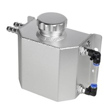 Coolant Reservoir Tank Universal Radiator Overflow Tank Aluminum 1L Silver