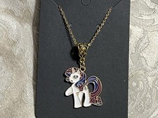 Rarity My Pretty Pony Gold Charm Fashion Bohemian Casual Fun Necklace 18  