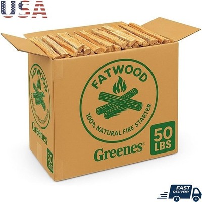 Natural Fatwood Fire Starter Sticks Fast Ignition All Weather Indoor Outdoor Use