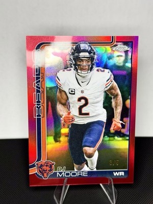 Topps Chrome D.J. Moore #48 Chicago Bears  Red parallel #/5 (2025)