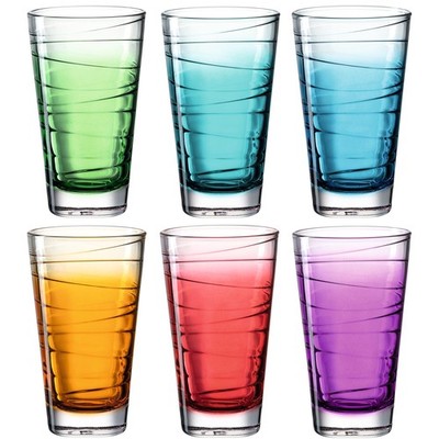 Leonardo Trinkglas vario struttura 6Stk sortiert 280ml Farbverlauf Glas Bunt
