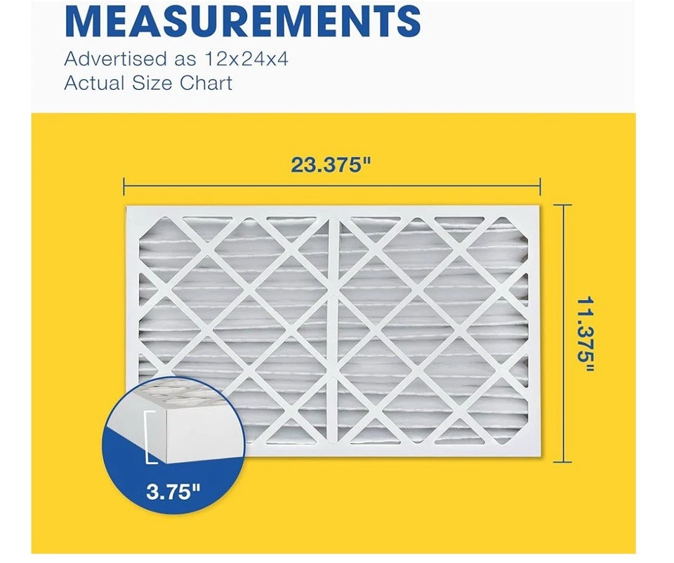 Filtros de aire plisados de aire acondicionado y horno MERV 12x24x4, HVAC, MPR 800, FPR 5, NUEVO, PAQUETE DE 6 Foto 2 de 4