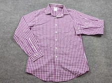 Brooks Brothers Shirt Mens 15.5-4/5 Purple Check Long Sleeve Cotton Button Slim