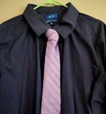 Apt.9 Mens Blue Dress Shirt and Purple Tie Co...