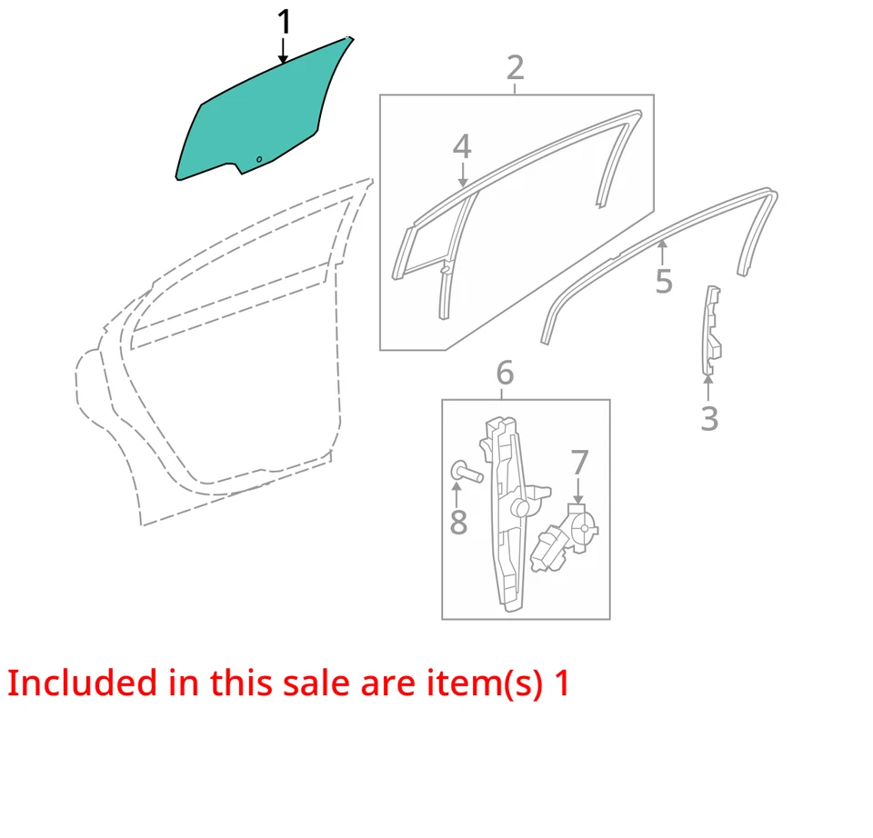 FITS 2007-2009 SATURN AURA WINDOW 25905218 - NEW OEM 25905218 - Image 2 of 3