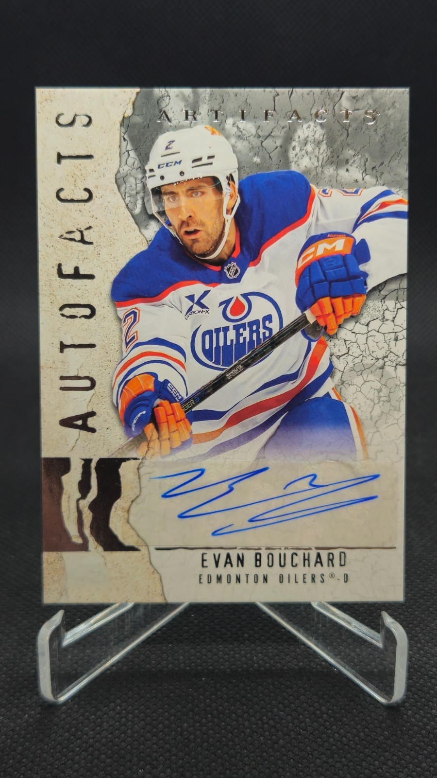 2025-26 Upper Deck Artifacts AUTOFACTS Edmonton Oilers Evan Bouchard AF-EB