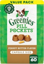 GREENIES Pill Pockets Natural Dog Treats Peanut Butter Flavor Capsule