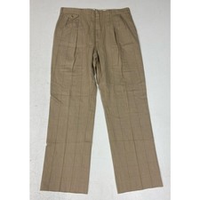 VTG 90s Polo Ralph Lauren pleated plaid herringbone wide leg dress pants, 35x31