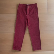New Lands End Boys Classic Chino Pants Burgundy Red Twill Flat Front Size 7