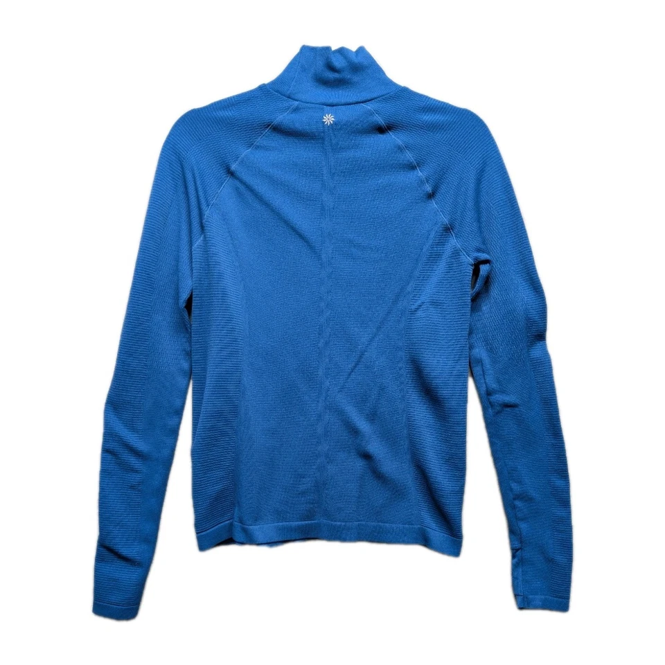 Top de cuello alto sin costuras Athleta Flurry para mujer talla M azul capa base agujeros para los pulgares Foto 2 de 4