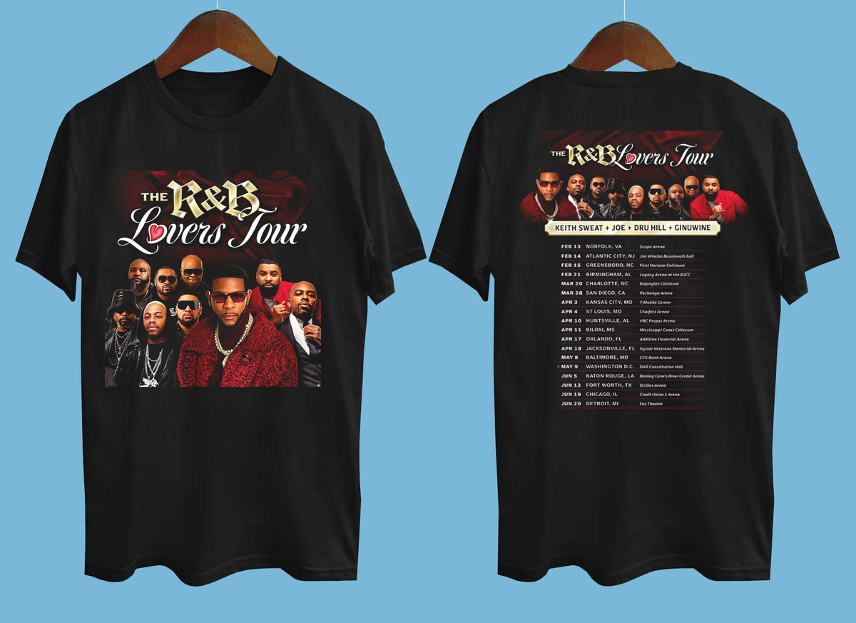 2 Sides Keith Sweat The R&B Lovers Tour 2026 Black Shirt S-5XL | eBay