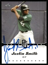 2013 Leaf Perfect Game JUSTIN SMITH Signed Card autograph auto BRAVES