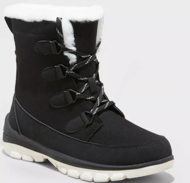 Universal Thread Women's Corie Winter Hiker Boots-BLACK-SIZE-6