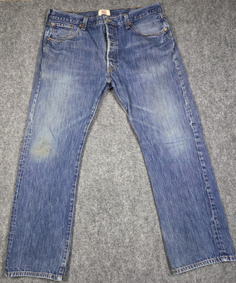 VTG Levis 501 Jeans Mens 40x32 Original Fit Medium Blue Straight Leg Button Fly
