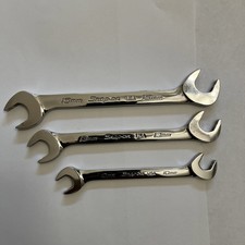 3 Pc Snap On Metric Flank Drive 4-way Angle Open-end Wrench 10-13-15mm Bin Fs