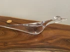 Murano MCM Art Glass Bird Long Figurine 12” Clear Italy Hand Blown