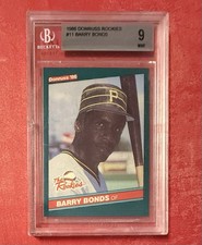 1986 Donruss Rookies Barry Bonds Rookie Card #11 Beckett BGS 9 MINT. rookie card picture