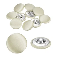 10pcs Fabric Cloth Buttons 1" Round Sewing Button with Shank Dark Beige