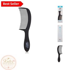 Black Detangling Comb - Effortless Tangles  Conditioners with WaveTooth Design
