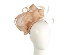 Designer nude sinamay fascinator by Max Alexander 100 AU Family Business