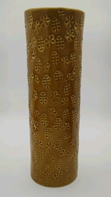 Bitossi Pottery Mustard Yellow Vase Height 12'' Italy Signed